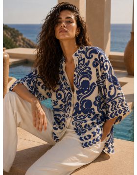 ΠΟΥΚΑΜΙΣΟ ΜΑΟ ΜΕ GREEK BOHO ΤΥΠΩΜΑ